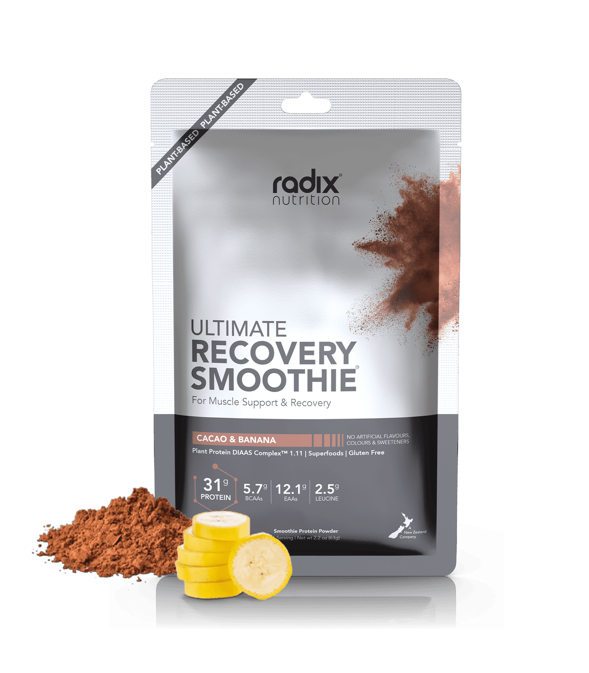 Radix Nutrition Recovery Smoothie V2 Plant Based Single Serve / Plant Based - Cacao & Banana